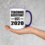 Teaching Assistant Established EST. 2020 - 15oz Accent Mug Purple