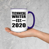 Technical Writer Established EST. 2020 - 15oz Accent Mug Purple