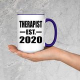 Therapist Established EST. 2020 - 15oz Accent Mug Purple