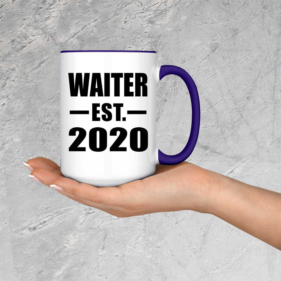 Waiter Established EST. 2020 - 15oz Accent Mug Purple