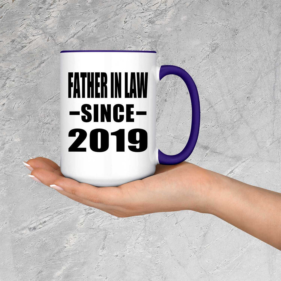 Father In Law Since 2019 - 15oz Accent Mug Purple