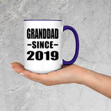 Granddad Since 2019 - 15oz Accent Mug Purple