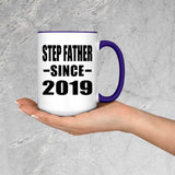 Step Father Since 2019 - 15oz Accent Mug Purple
