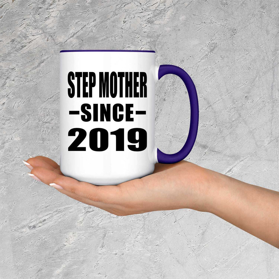 Step Mother Since 2019 - 15oz Accent Mug Purple