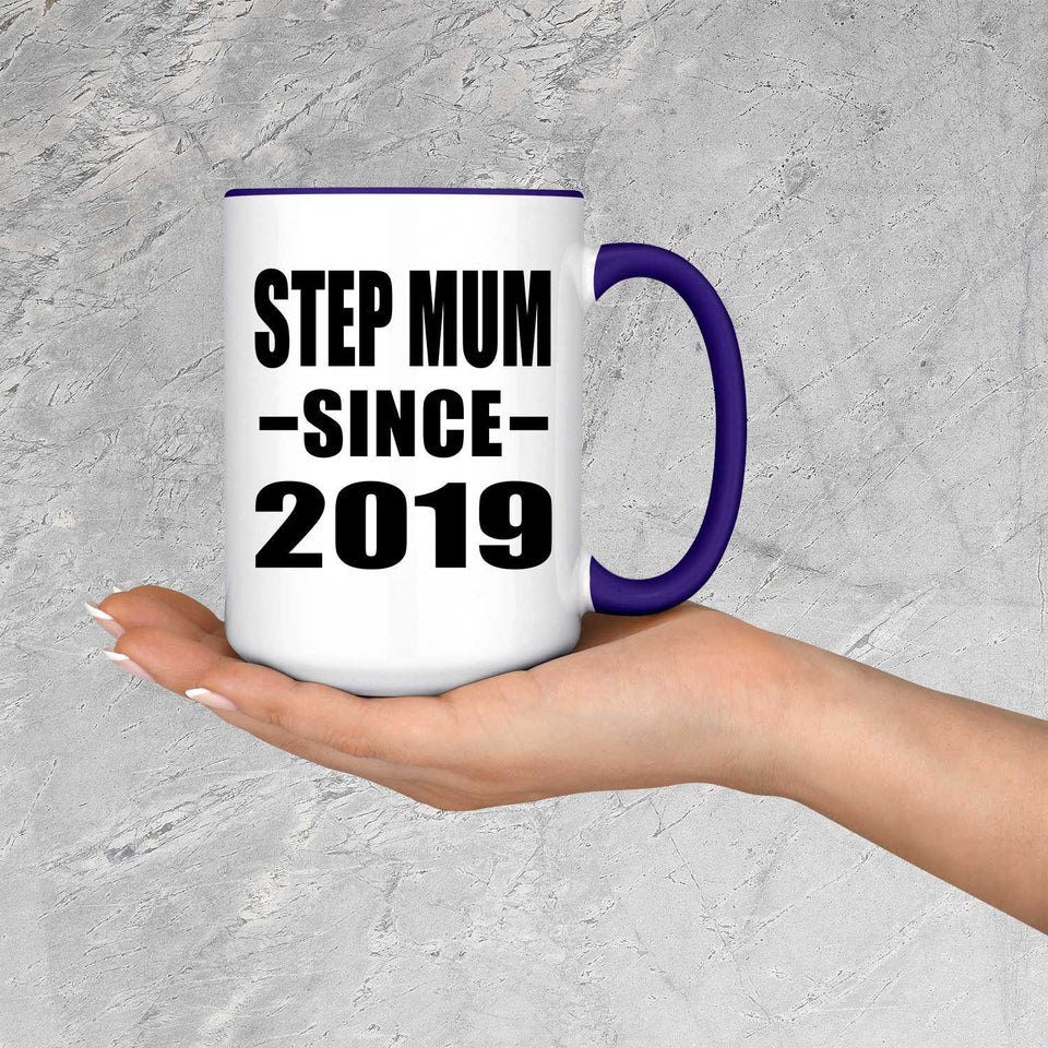 Step Mum Since 2019 - 15oz Accent Mug Purple