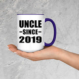 Uncle Since 2019 - 15oz Accent Mug Purple