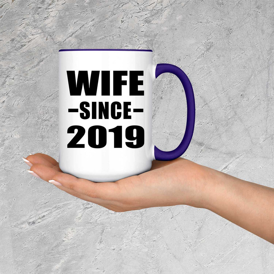Wife Since 2019 - 15oz Accent Mug Purple