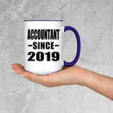 Accountant Since 2019 - 15oz Accent Mug Purple