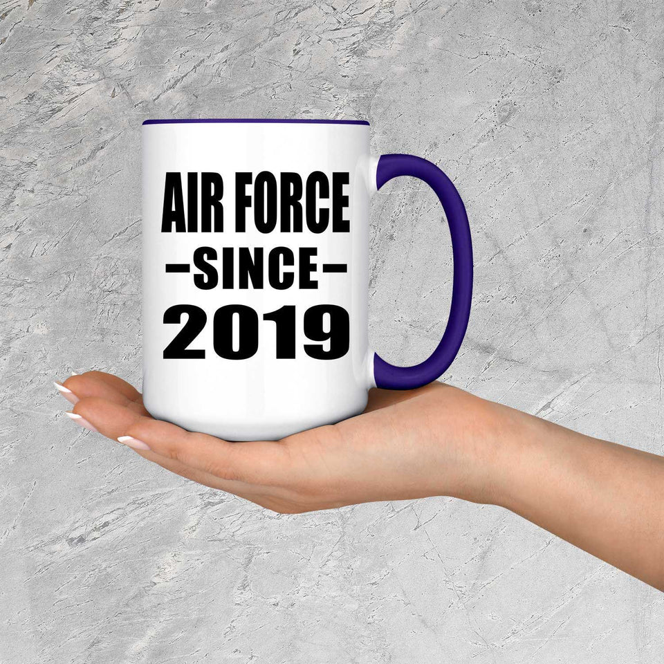 Air Force Since 2019 - 15oz Accent Mug Purple