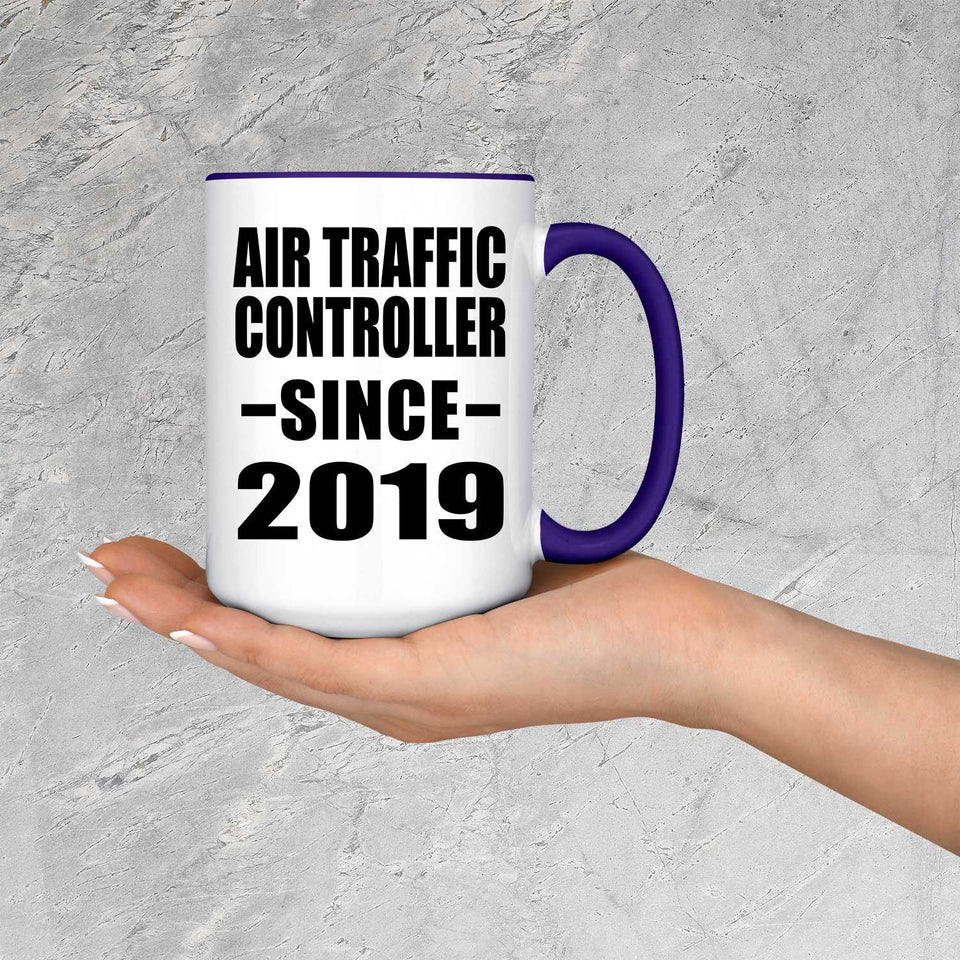 Air Traffic Controller Since 2019 - 15oz Accent Mug Purple