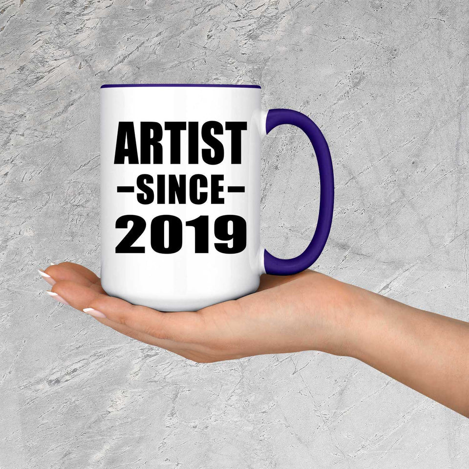 Artist Since 2019 - 15oz Accent Mug Purple