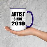 Artist Since 2019 - 15oz Accent Mug Purple