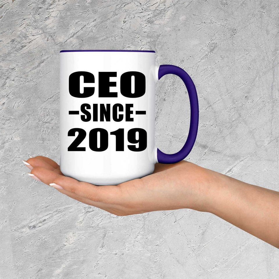 CEO Since 2019 - 15oz Accent Mug Purple