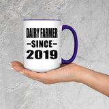 Dairy Farmer Since 2019 - 15oz Accent Mug Purple