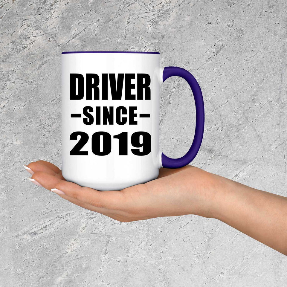 Driver Since 2019 - 15oz Accent Mug Purple