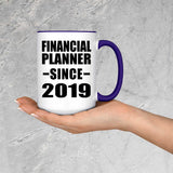 Financial Planner Since 2019 - 15oz Accent Mug Purple