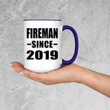 Fireman Since 2019 - 15oz Accent Mug Purple