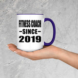 Fitness Coach Since 2019 - 15oz Accent Mug Purple