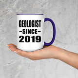 Geologist Since 2019 - 15oz Accent Mug Purple