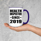 Health Inspector Since 2019 - 15oz Accent Mug Purple