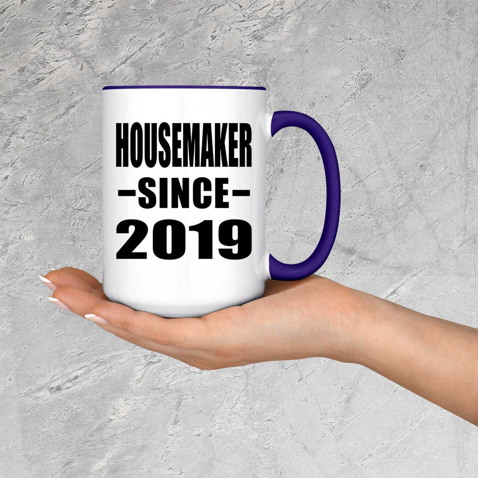 Housemaker Since 2019 - 15oz Accent Mug Purple