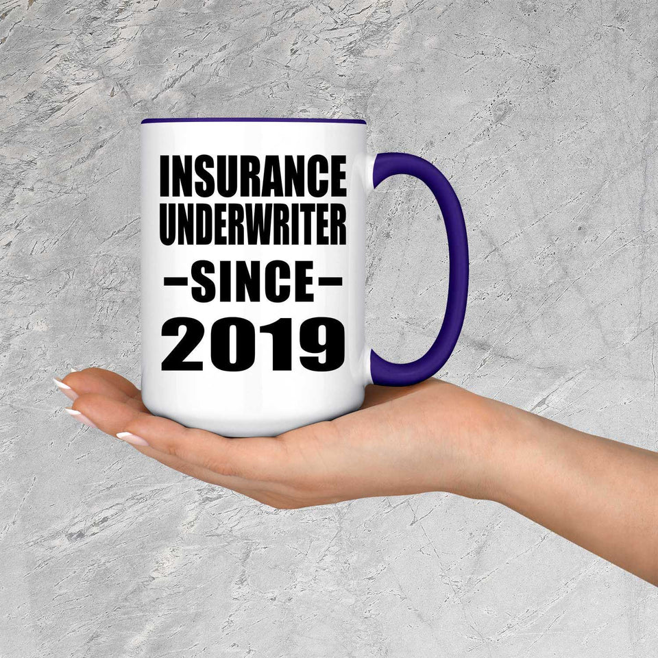 Insurance Underwriter Since 2019 - 15oz Accent Mug Purple
