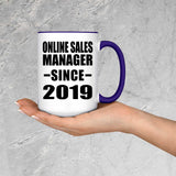 Online Sales Manager Since 2019 - 15oz Accent Mug Purple