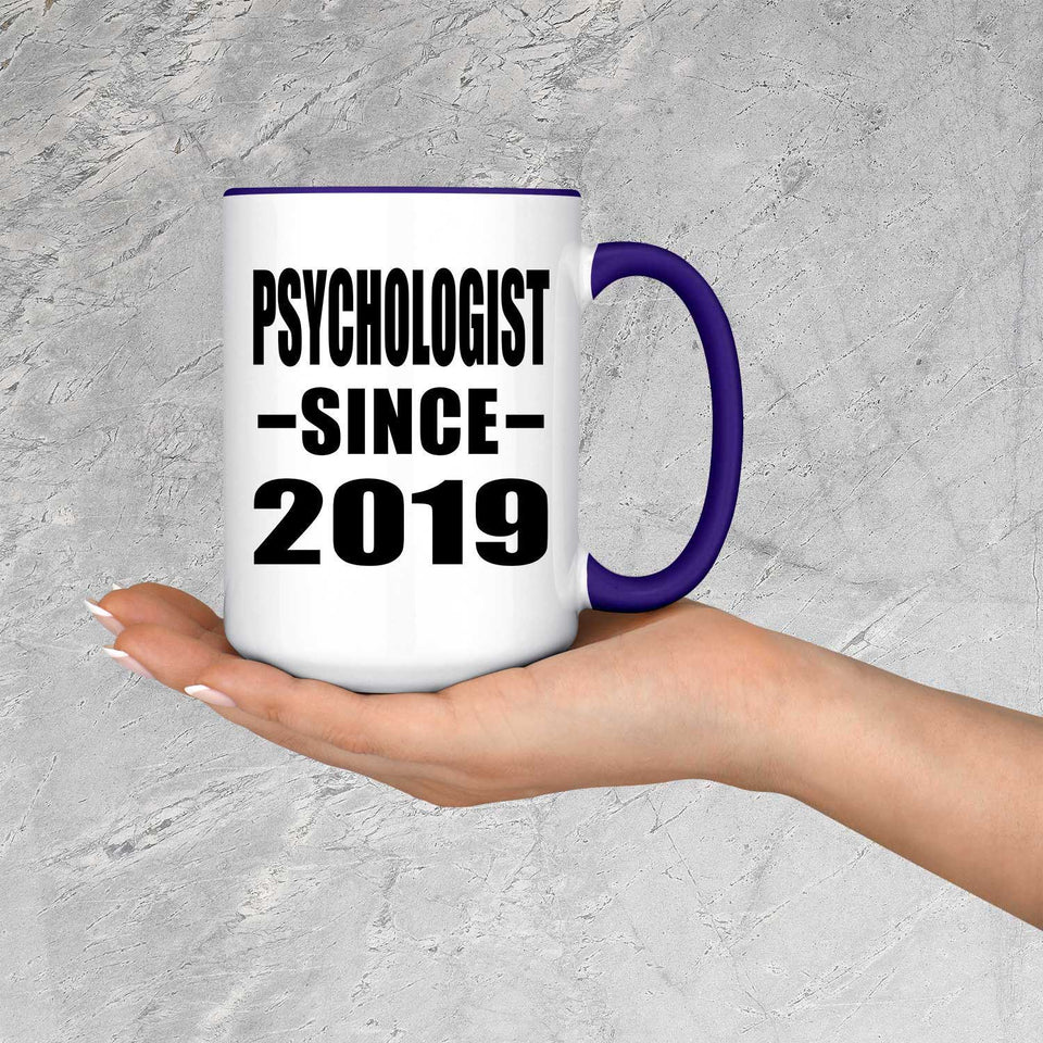 Psychologist Since 2019 - 15oz Accent Mug Purple