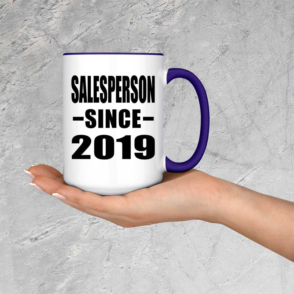 Salesperson Since 2019 - 15oz Accent Mug Purple