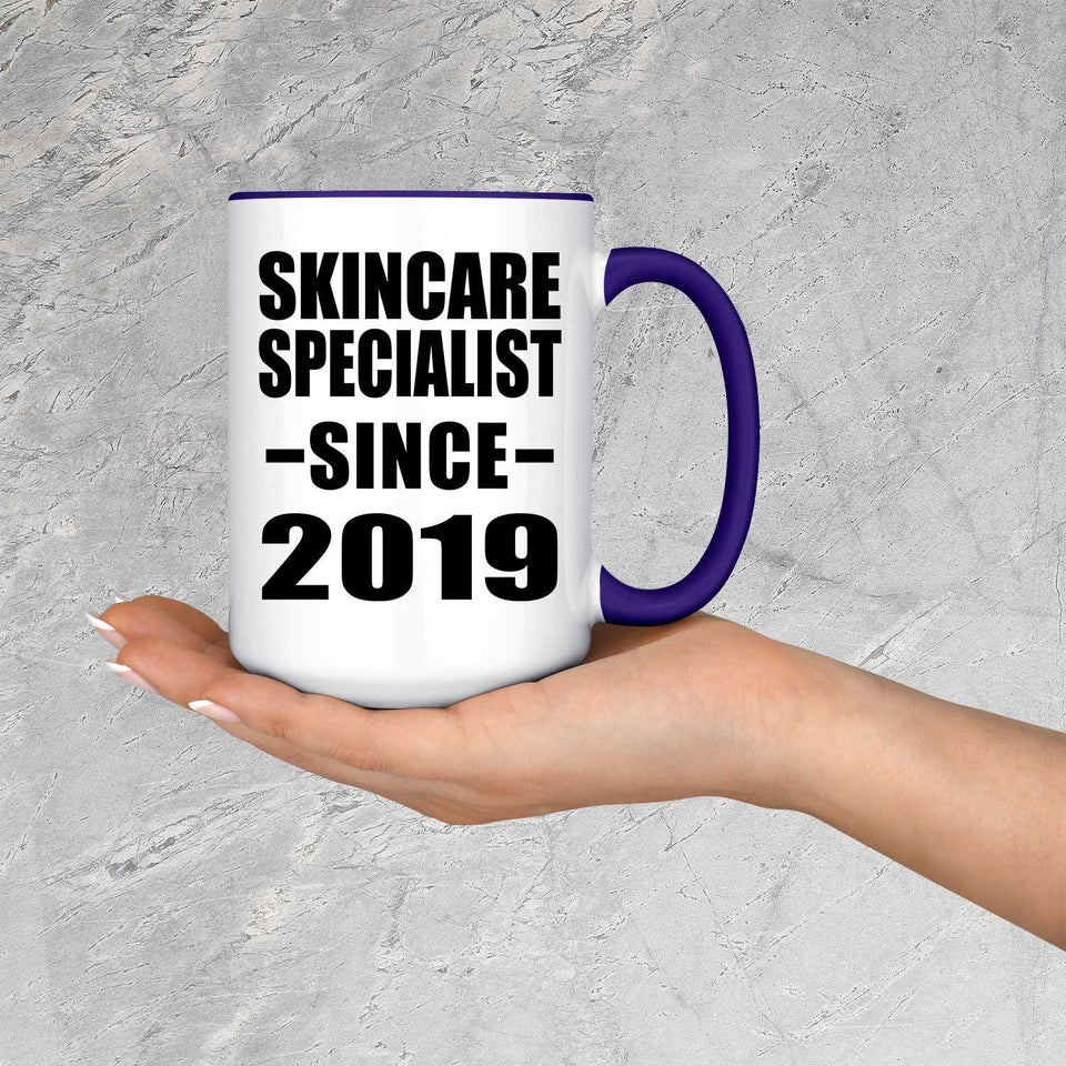 Skincare Specialist Since 2019 - 15oz Accent Mug Purple