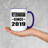 Veterinarian Since 2019 - 15oz Accent Mug Purple