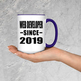 Web Developer Since 2019 - 15oz Accent Mug Purple