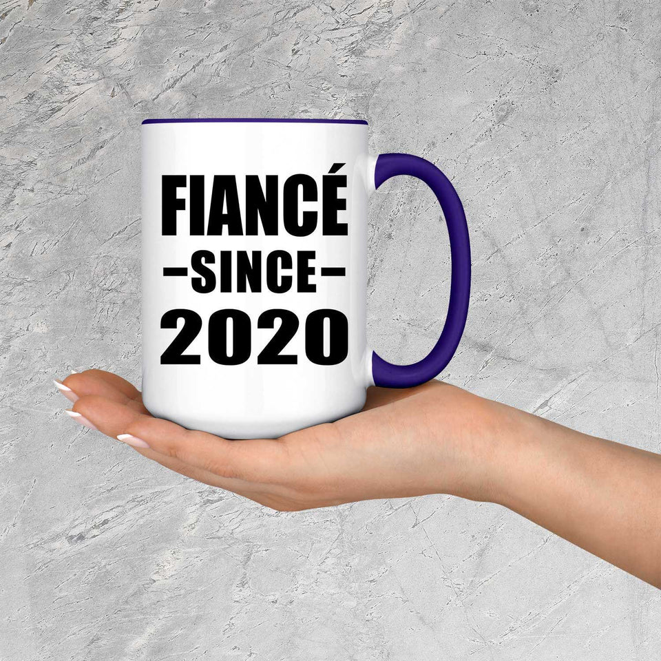Fiance Since 2020 - 15oz Accent Mug Purple