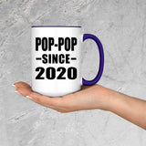 Pop-Pop Since 2020 - 15oz Accent Mug Purple