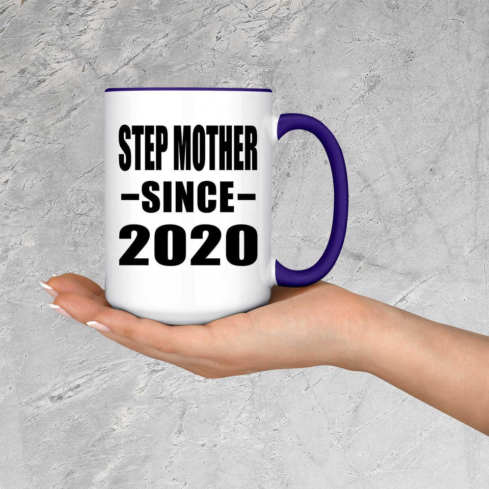 Step Mother Since 2020 - 15oz Accent Mug Purple