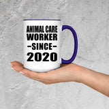 Animal Care Worker Since 2020 - 15oz Accent Mug Purple
