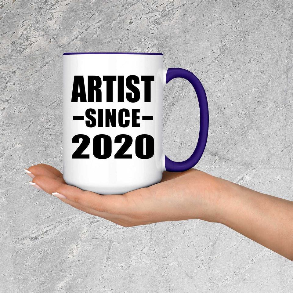 Artist Since 2020 - 15oz Accent Mug Purple