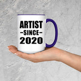 Artist Since 2020 - 15oz Accent Mug Purple