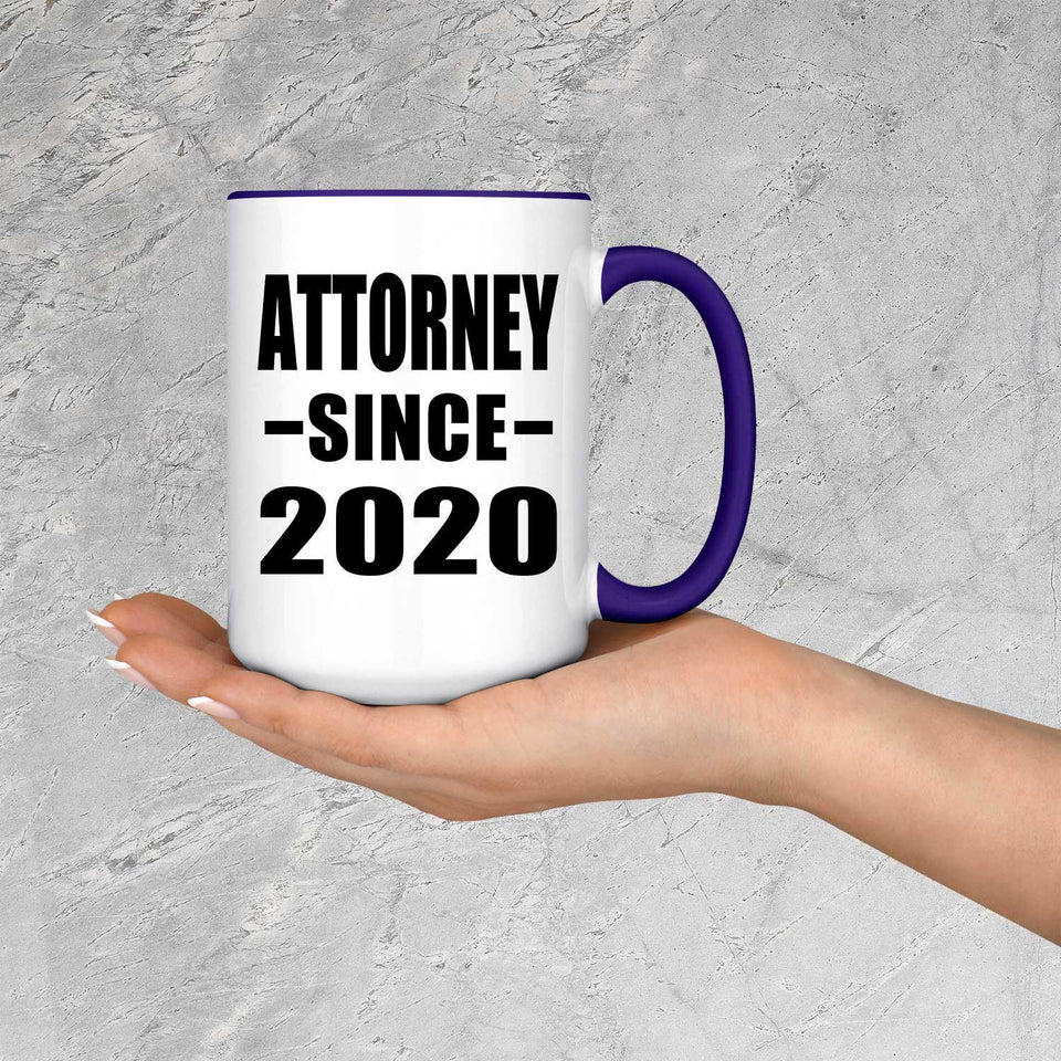 Attorney Since 2020 - 15oz Accent Mug Purple