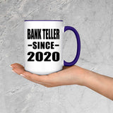Bank Teller Since 2020 - 15oz Accent Mug Purple
