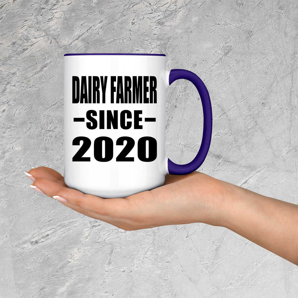 Dairy Farmer Since 2020 - 15oz Accent Mug Purple