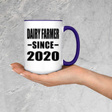 Dairy Farmer Since 2020 - 15oz Accent Mug Purple