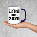Electrician Since 2020 - 15oz Accent Mug Purple