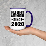 Flight Attendant Since 2020 - 15oz Accent Mug Purple