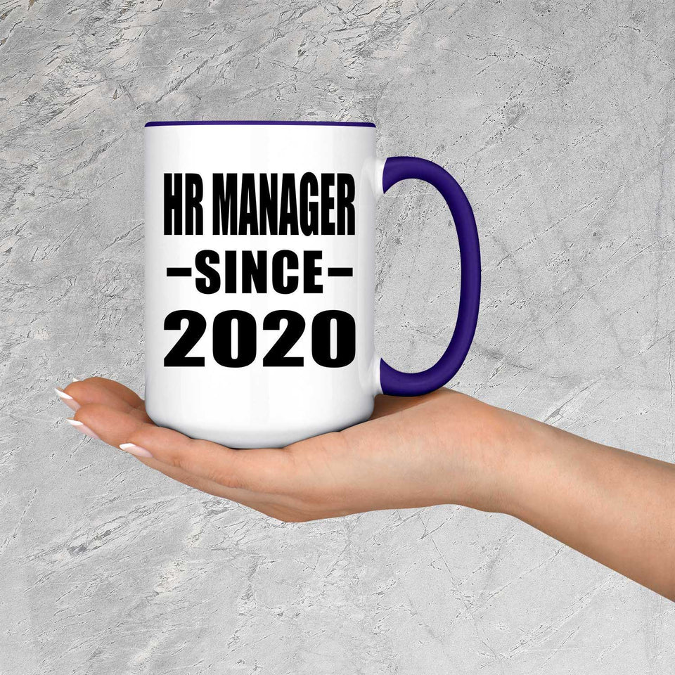 HR Manager Since 2020 - 15oz Accent Mug Purple