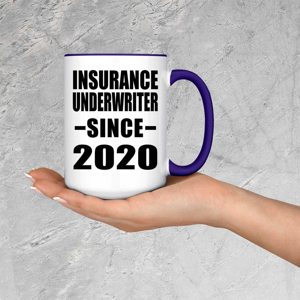 Insurance Underwriter Since 2020 - 15oz Accent Mug Purple