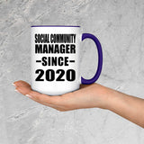 Social Community Manager Since 2020 - 15oz Accent Mug Purple
