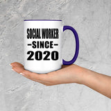 Social Worker Since 2020 - 15oz Accent Mug Purple
