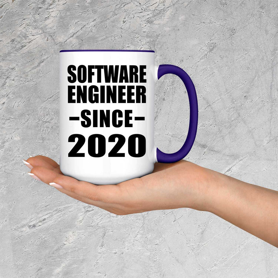Software Engineer Since 2020 - 15oz Accent Mug Purple