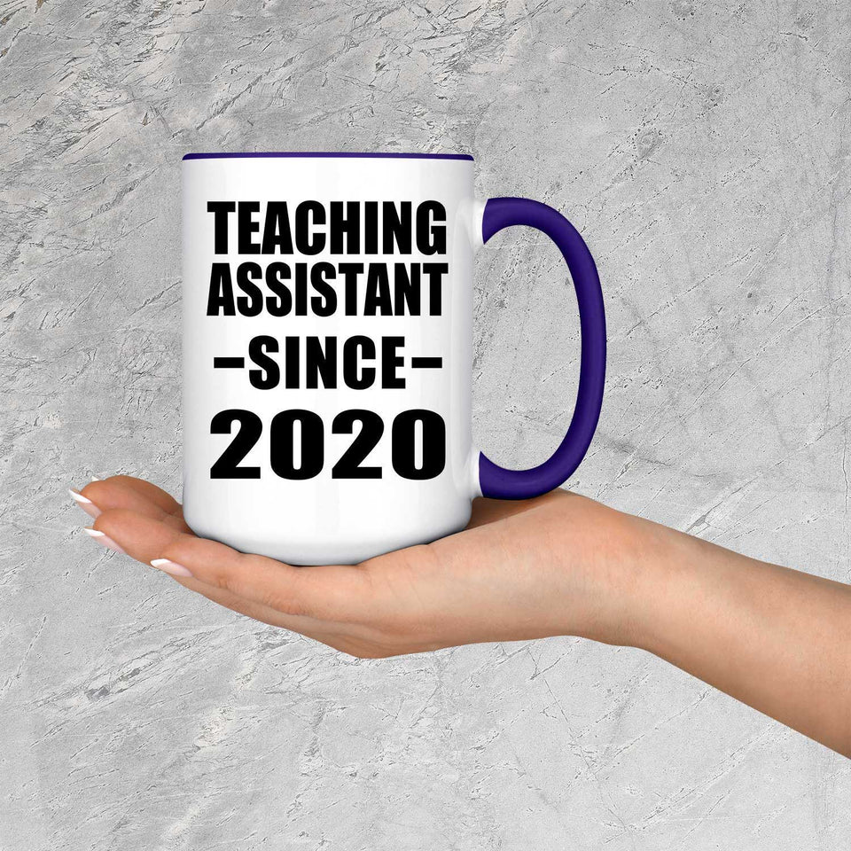 Teaching Assistant Since 2020 - 15oz Accent Mug Purple